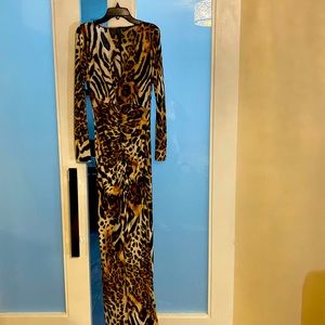 Good time USA worn once long sleeve low cut tiger print dress